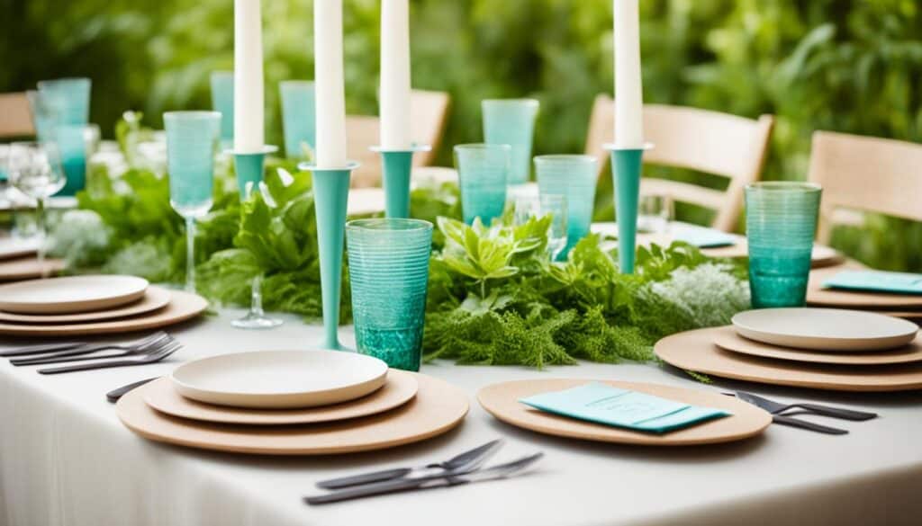 eco friendly wedding cups and plates image