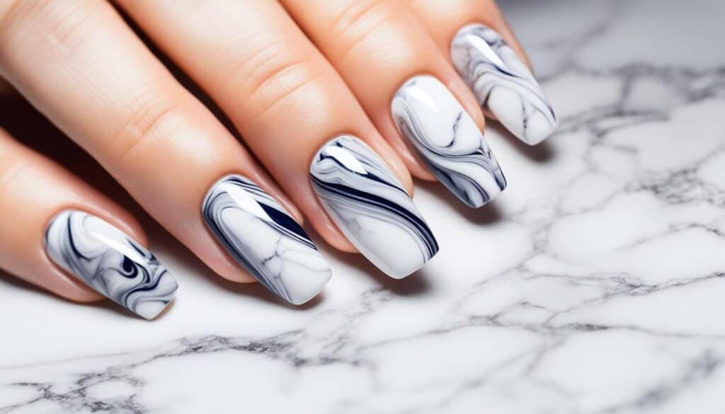 elegance of marble nails