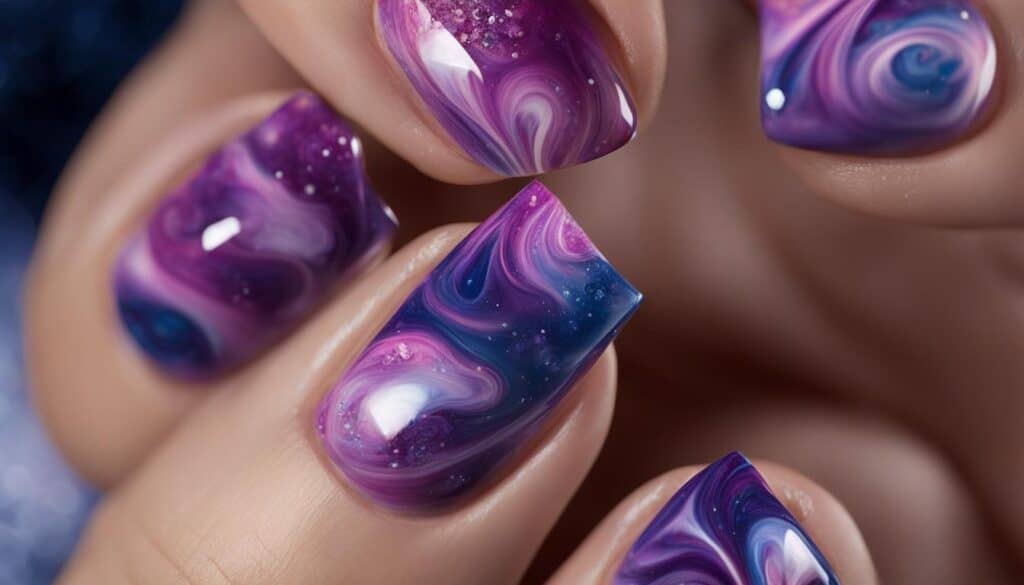 marble swirl nails