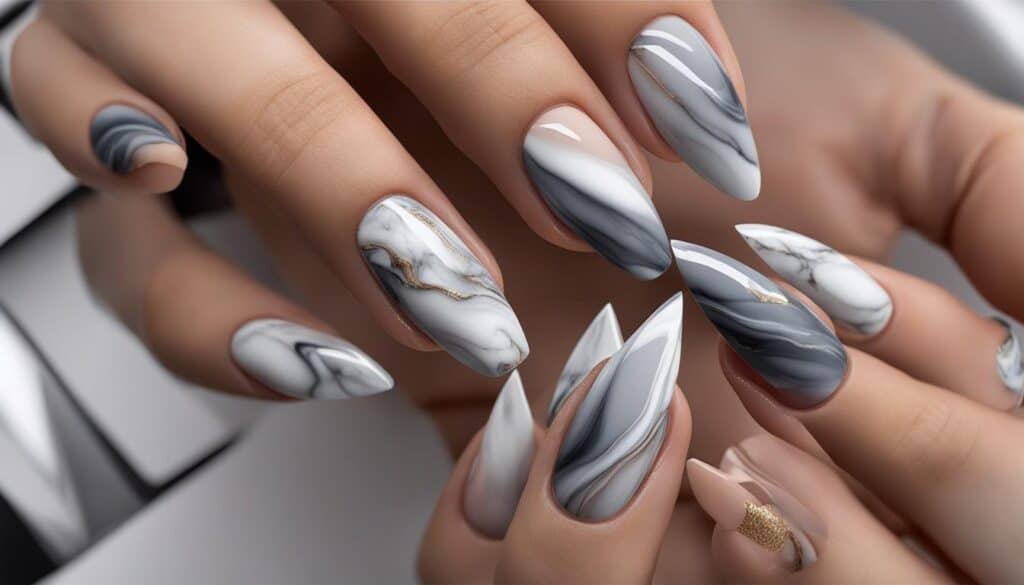 minimal marble nails