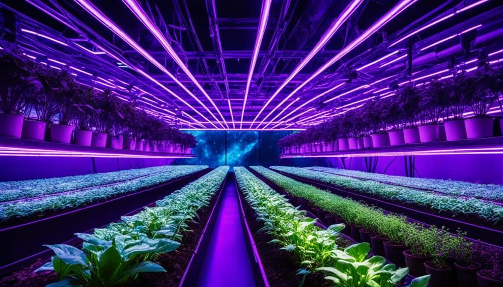 LED technology in cosmic greenhouses
