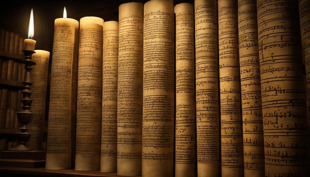 Ancient Library Scrolls