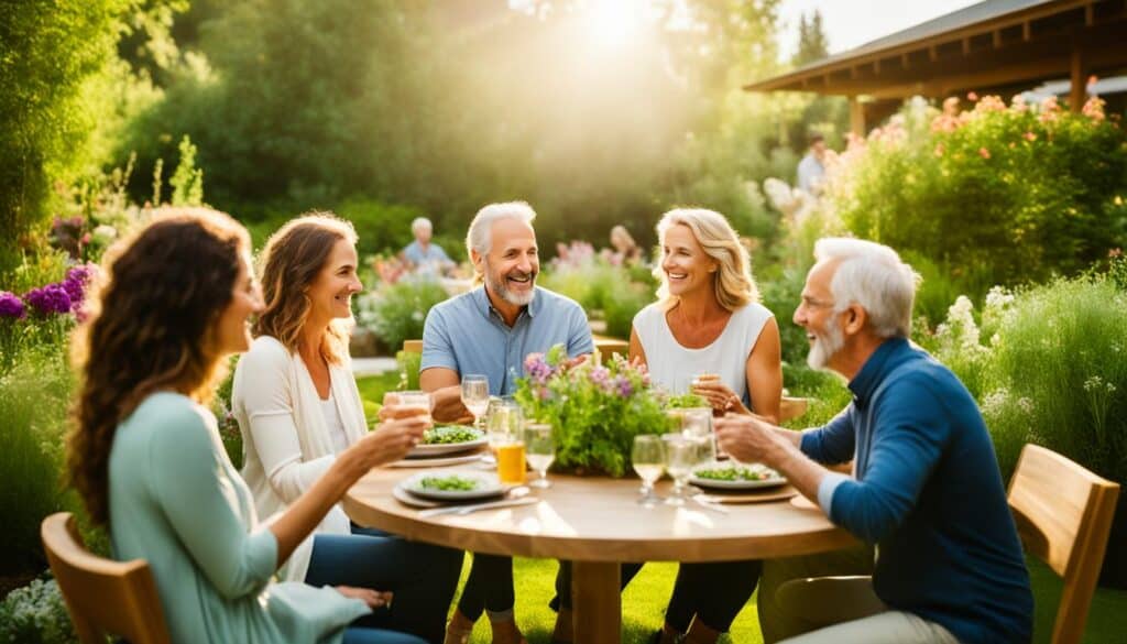 Community bonding in a healing garden