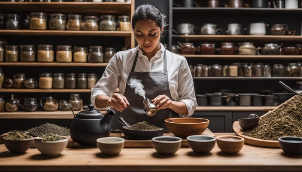 DIY tea flavors blending process